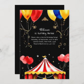 Watercolor Carnival Circus Anniversaire Invitation (Devant / Derrière)