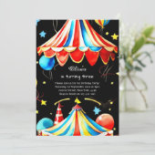Watercolor Carnival Circus Anniversaire Invitation (Debout devant)