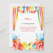 Watercolor Carnival Circus Anniversaire Invitation (Devant)