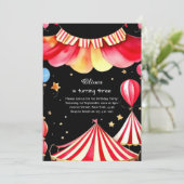 Watercolor Carnival Circus Anniversaire Invitation (Debout devant)