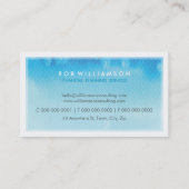 WATERCOLOR CARTE DE VISITE :: bleu moderne tendanc (Dos)