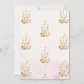 Watercolor Castle Flowers One 1st Birthday Kaart (Achterkant)