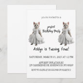 Watercolor Cat Purr-fect Anniversaire Invitation d (Devant / Derrière)