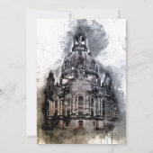 Watercolor Cathédrale Goth Wedding Invitations (Dos)