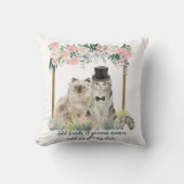 Watercolor Cats Just Marriott Wedding Keepsake Kussen (Voorkant)