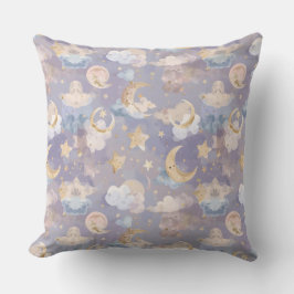 Watercolor Celestial Nursery Pillow | Pastel Moons Kussen