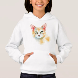 Watercolor Chat Girls Sweat - shirt à capuche