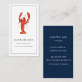 Watercolor Chef homard, restaurant carte de visite (Devant / Derrière)