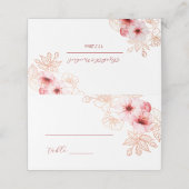 Watercolor Cherry Blossom Pink White Wedding (Buitenkant ongevouwen)