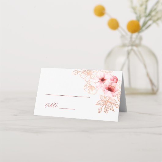 Watercolor Cherry Blossom Pink White Wedding (Voorkant)
