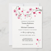 Watercolor Cherry Blossoms Invitations de mariage (Devant)