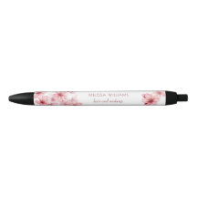 Watercolor Cherry Blossoms Pink Floral