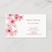 Watercolor Cherry Blossoms QR Code Visitekaartje (Achterkant)