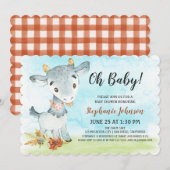 Watercolor Chèvre Baby shower ferme Invitation (Devant / Derrière)
