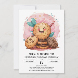 Watercolor Chocolade Aanpasbare Koekjes Verjaardag Kaart