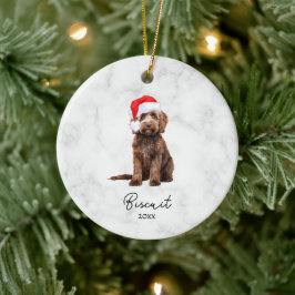 Watercolor Chocolate Bruine Goldendoodle Keramisch Ornament