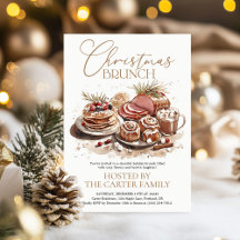 Watercolor Christmas Brunch Party Holiday Rustic