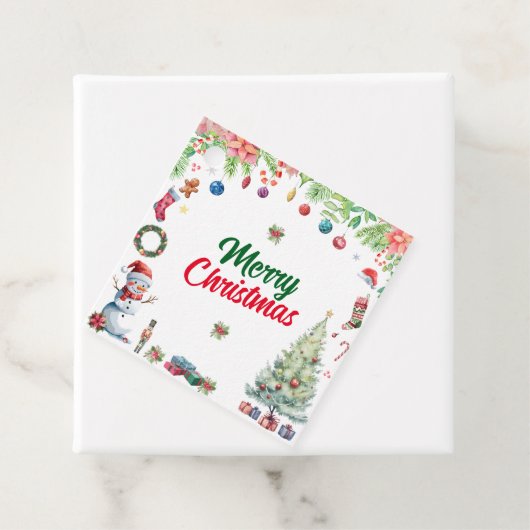 Watercolor Christmas Holiday Bedankjes Labels (In situ)