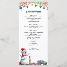 Watercolor Christmas Holiday Party Menu