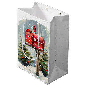 Watercolor Christmas Mailbox Medium Cadeauzakje