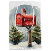 Watercolor Christmas Mailbox Medium Cadeauzakje (Voorkant)
