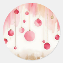 Watercolor Christmas Ornaments Sticker Set