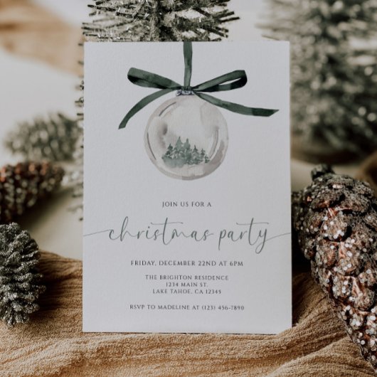 Watercolor Christmas Party Invitation