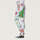 Watercolor Christmas Pattern Women's Leggings (Gauche)