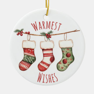 Watercolor Christmas Stockings Ornament