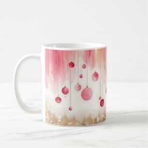 Watercolor Christmas Tree and Ornament mug Koffiemok