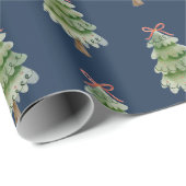 watercolor christmas tree cadeaupapier (Rol Hoek)