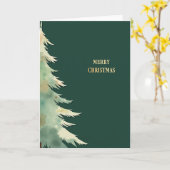Watercolor Christmas Tree Card Single Evergreen Kaart (Gele Bloem)