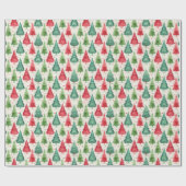 Watercolor Christmas Tree Holiday Pattern Cadeaupapier (Vlak)