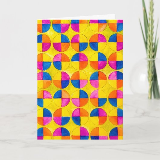 Watercolor Circles ¡Feliz cumpleaños! Bday Card Kaart (Voorkant)