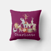 Watercolor Circus Animals Juggling Elephant Design Kussen (Achterkant)