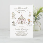 Watercolor Circus Animaux Baby shower Invitation (Debout devant)
