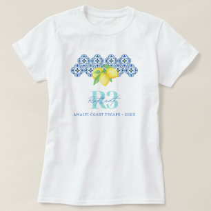 Watercolor Citroen Mediterraan Tegels Bedrijfslogo T-shirt