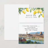 Watercolor citroenen Florence Toscane Italië Trouw RSVP Kaartje (Voorkant / Achterkant)