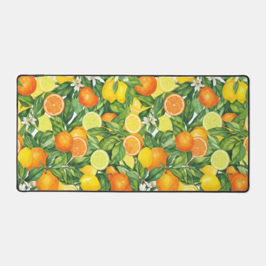Watercolor Citrus Garden Bureaumat (Voorkant)