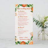 Watercolor Citrus Orange Wedding Reception Dinner Menu (Staand voorkant)