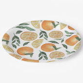 Watercolor citrus | Tuin oranje bruilofts dessert Papieren Bordje (Gekanteld)