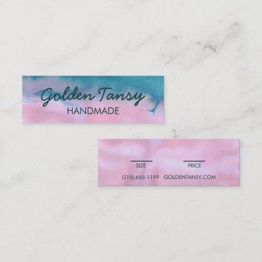 Watercolor Clothing Jewelry Price Size Hang Tag Mini Visitekaartje (Voorkant / Achterkant)