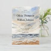 Watercolor Coastal Beach Wedding Invitation (Debout devant)