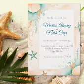 Watercolor Coastal Chic Beach Wedding Invitation