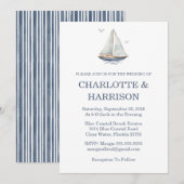 Watercolor Coastal Seascape Wedding Kaart (Voorkant / Achterkant)