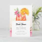 Watercolor Cocktail Bridal Shower Invitation (Debout devant)