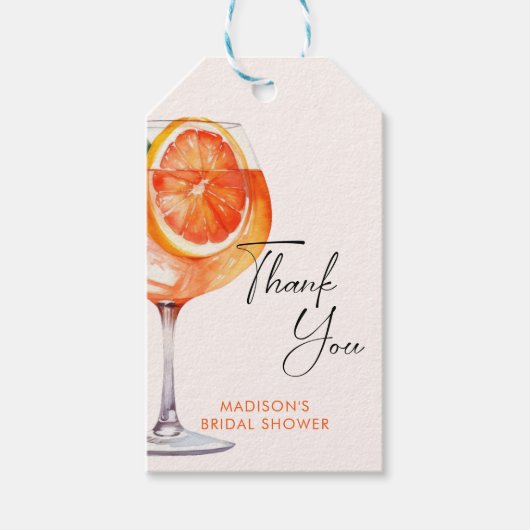 Watercolor Cocktail Bruiloftsfeest Cadeaulabel (Voorkant)