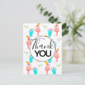 Watercolor Cocktail Margarita Patroon Bedankt Briefkaart (Staand voorkant)