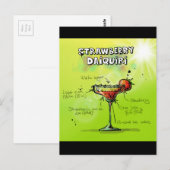 Watercolor Cocktail Recept Briefkaart (Voorkant / Achterkant)