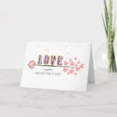 watercolor coeur amour script carte valentine (Devant)